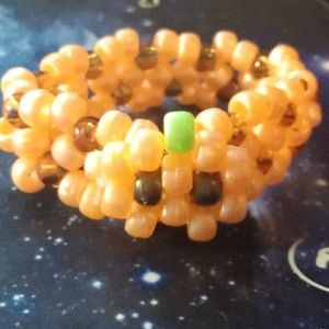 Kandi 2 layer x base pumpkin cuff